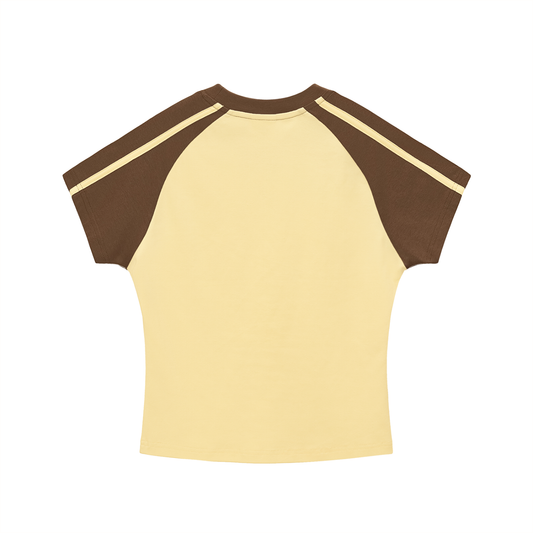 PRE-ORDER | women un pdf escondido | raglan sleeve t-shirt vanilla cream / mocha